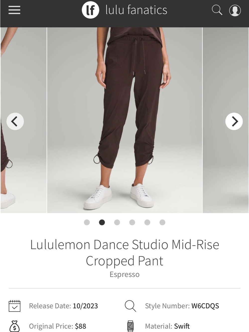 lululemon athletica Dance Studio Mid-Rise Cropped Pant - Espresso Brown